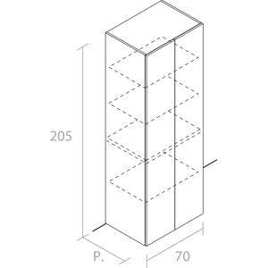 Leroy Merlin Colonna per mobile bagno 2 ante L 70 x P 70 x H 205 cm colore su ordinazione