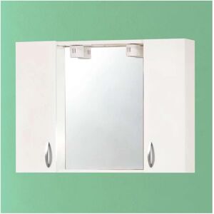 SAVINIDUE SPECCHIO DA BAGNO CON MOBILE 2 ANTE+ILLUMINAZIONE cm.77x16x57h BIANCO prodotto da