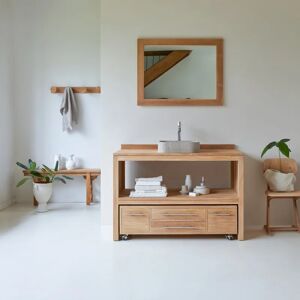 TIKAMOON Mobile da bagno in teak massello 120 cm Layang