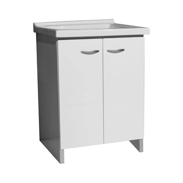 leroy merlin mobile lavanderia con lavabo incluso premium bianco l 63 x p 50 x h 87 cm