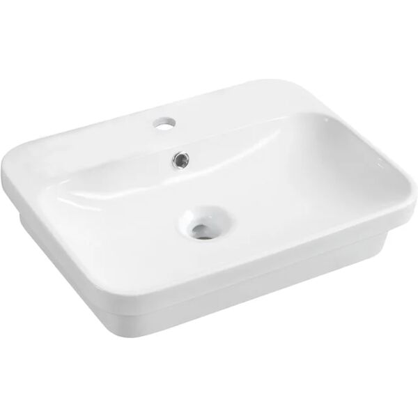 leroy merlin lavabo pier d'appoggio rettangolare in ceramica l 55 x p 43 x h 14 cm bianco