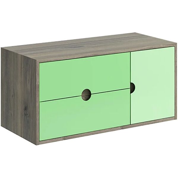 leroy merlin base per mobile bagno kompas 2 cassetti 1 anta l 100 x p 22 x h 48 cm verde