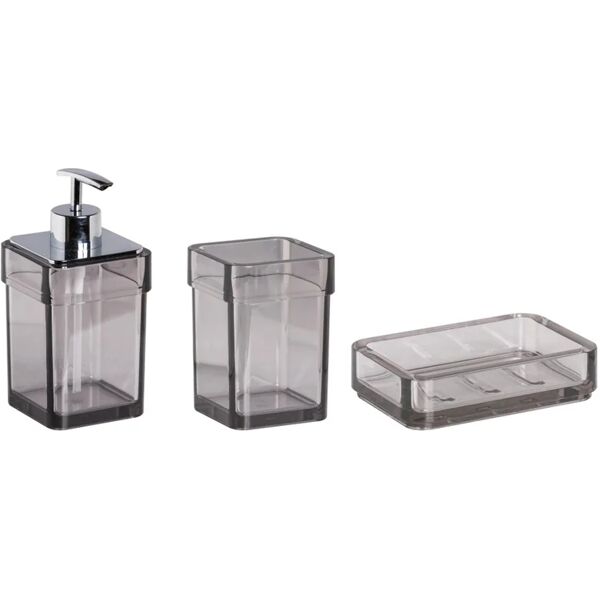 leroy merlin set di accessori da bagno serie 25 l 8 grigio