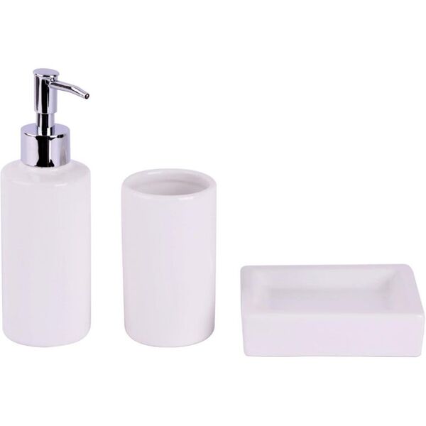 leroy merlin set di accessori da bagno in ceramica l 25.3 x p 19 cm bianco