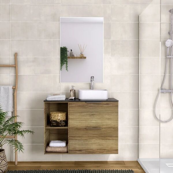 sensea colonna per mobile bagno neo l 30 x p 48 x h 64 cm marrone legno effetto naturale