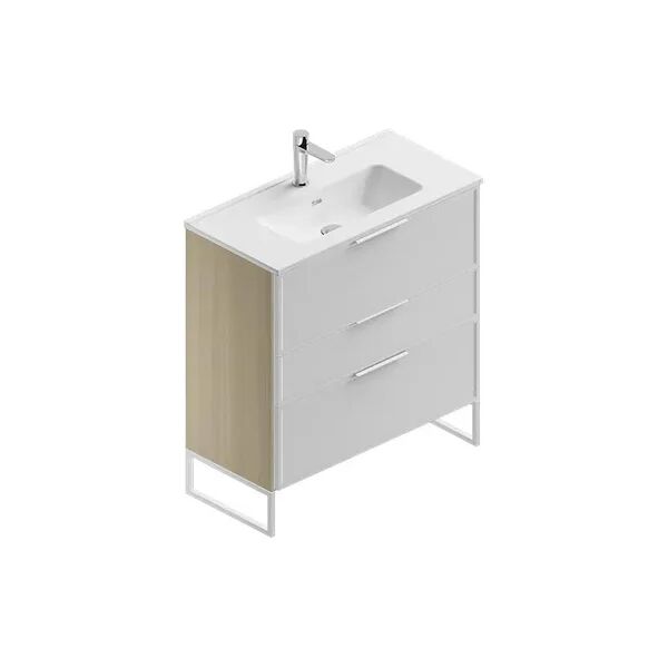 leroy merlin mobile sottolavabo e lavabo quadra natura/bianco l 80 x h 93 x p 39 cm