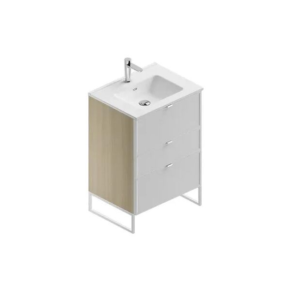 leroy merlin mobile sottolavabo e lavabo quadra natura/bianco l 60 x h 93 x p 46 cm