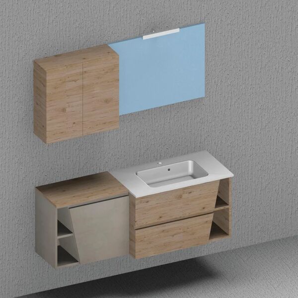 leroy merlin base per mobile bagno 1 cassetto 1 anta l 60 x p 35 x h 51 cm cemento chiaro
