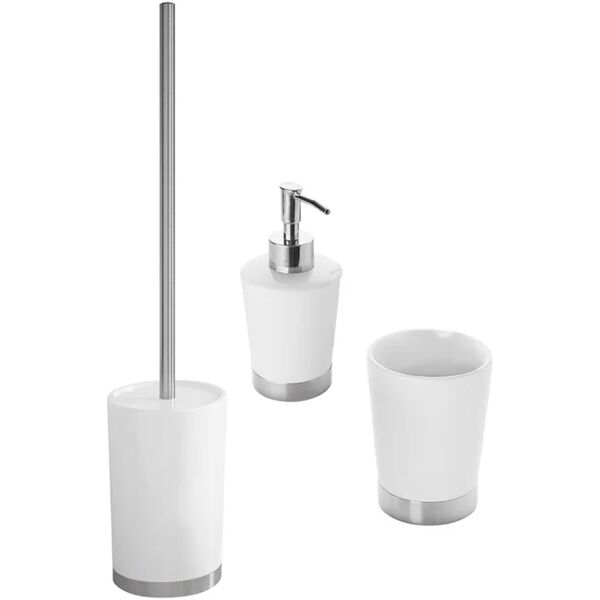 leroy merlin set di accessori da bagno petunia in ceramica bianco e argento