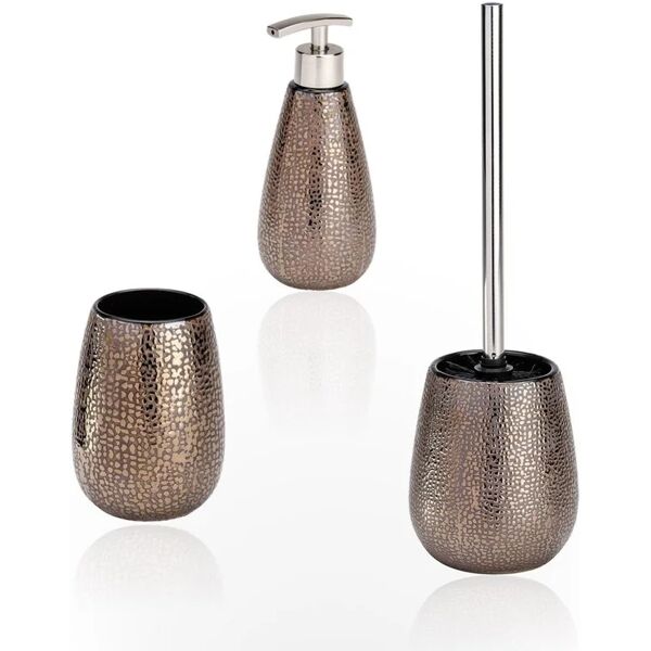 leroy merlin set di accessori da bagno marrakesh in ceramica marrone oro