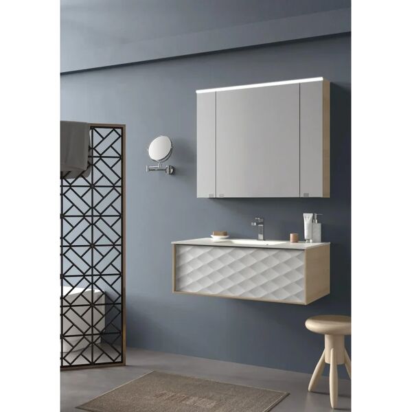 sensea mobile sottolavabo e lavabo neo rovere naturale/bianco 3d l 90 x h 90 x p 48 cm