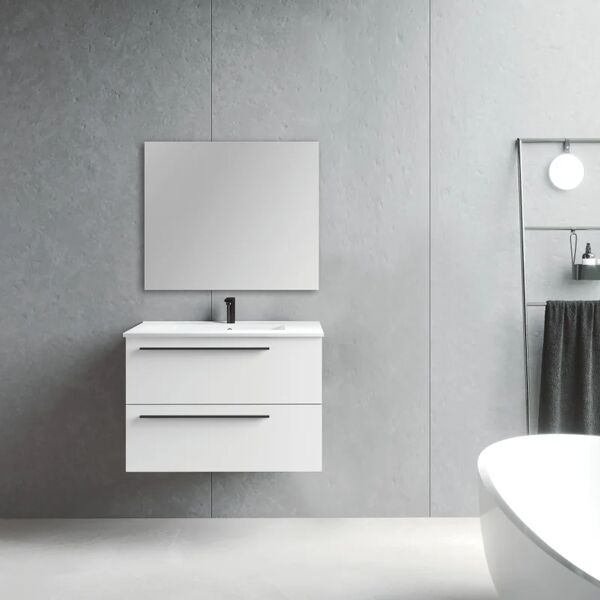 leroy merlin mobile sottolavabo e lavabo mia bianco opaco l 80 x h 55 x p 45 cm