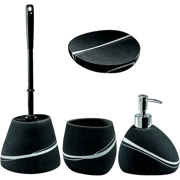 leroy merlin set di accessori da bagno in ceramica grigio pietra