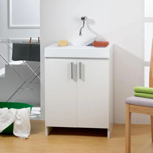 leroy merlin mobile lavanderia con lavabo incluso evo bianco l 60 x p 50 x h 84 cm