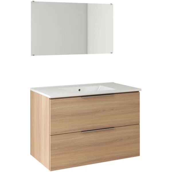 randal mobile sottolavabo e lavabo essenza noce l 80 x h 57 x p 45 cm