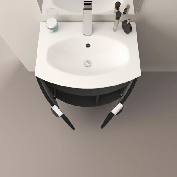 baden haus mobile sottolavabo e lavabo onda grigio grafite l 70 x h 70 x p 51 cm