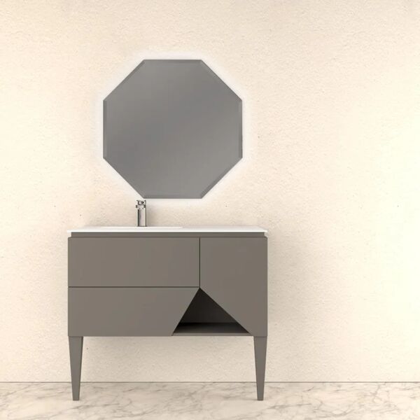 baden haus mobile sottolavabo e lavabo vintage grigio nuvola l 105 x h 55 x p 45.3 cm