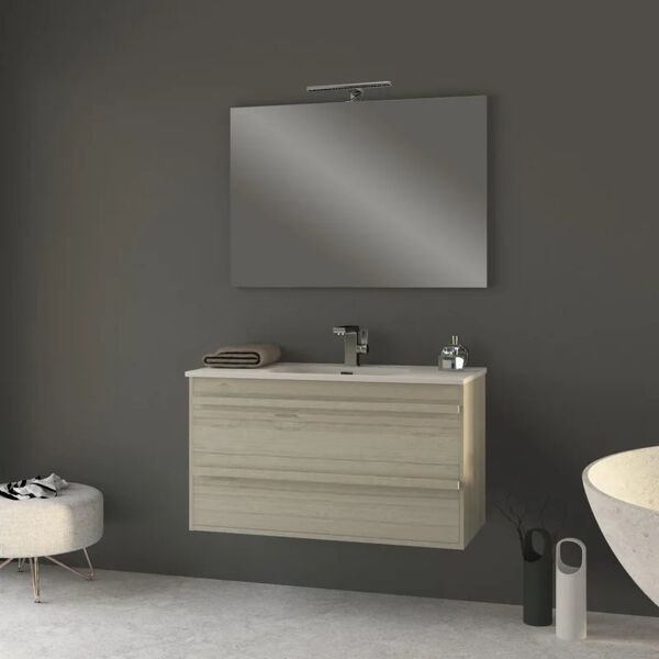 leroy merlin mobile sottolavabo e lavabo con illuminazione big rovere sbiancato l 100 x h 55 x p 46 cm