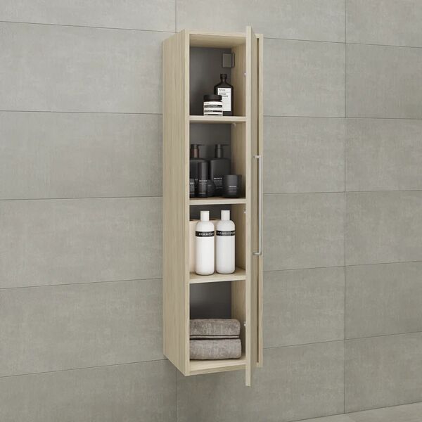 randal colonna per mobile bagno 1 anta l 30 x p 32 x h 116 cm effetto legno chiaro rivestimento quercia
