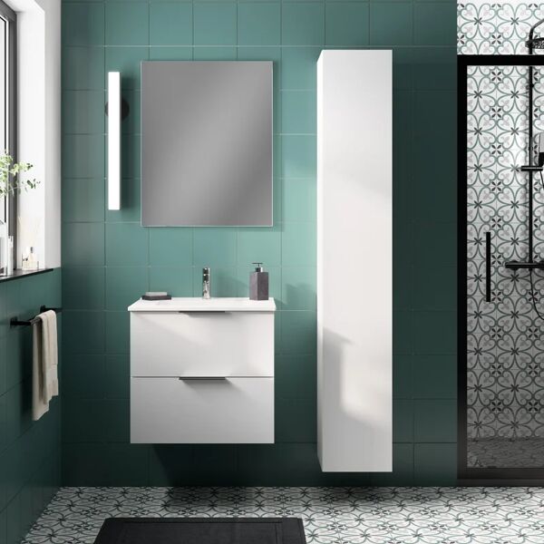 sensea mobile da bagno sotto lavabo jnka l 60 x p 45 x h 55 cm bianco, lavabo non incluso