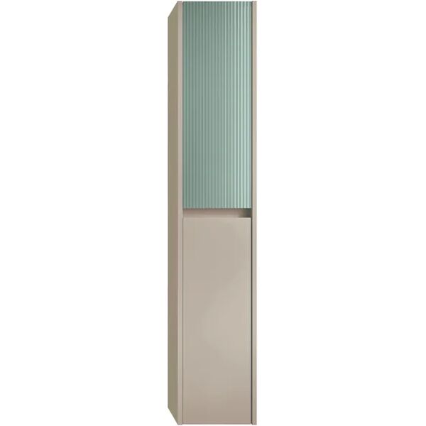 leroy merlin colonna per mobile bagno niwa 2 ante l 30 x p 27 x h 160 cm laccato opaco sabbia con vetro verde timo