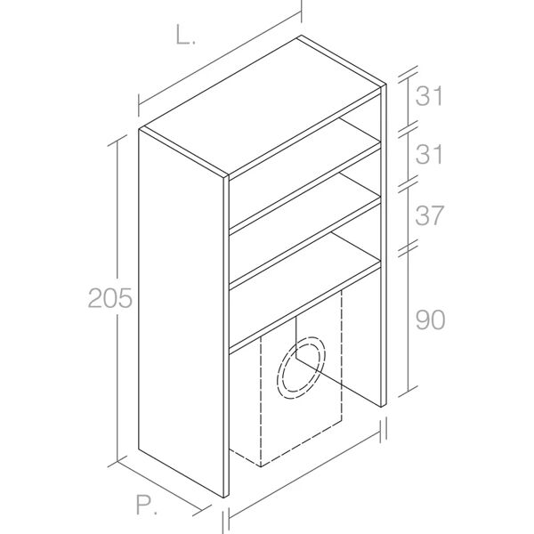 leroy merlin colonna per mobile bagno l 120 x p 51.2 x h 135 cm colore su ordinazione laminato