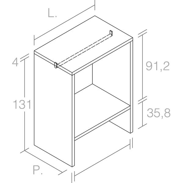 leroy merlin colonna per mobile bagno l 120 x p 51.2 x h 135 cm colore su ordinazione