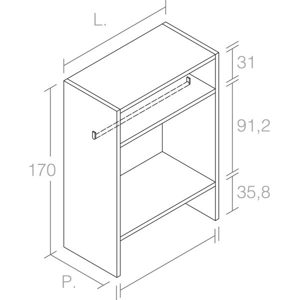 leroy merlin colonna per mobile bagno l 120 x p 51.2 x h 170 cm colore su ordinazione laminato