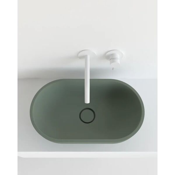 leroy merlin lavabo capsula d'appoggio ovale in resina l 60 x h 17.1 cm verde