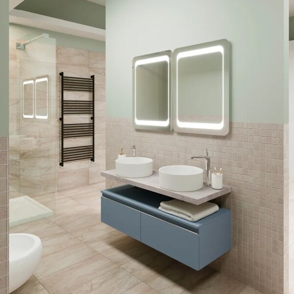 leroy merlin mobile da bagno sotto lavabo ofset l 120 x p 46 x h 32 cm grigio, lavabo non incluso