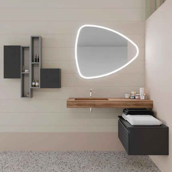 leroy merlin mobile sottolavabo e lavabo ofset lavabo-miele; cassetto-lino opaco l 100 x h 60 x p 48 cm