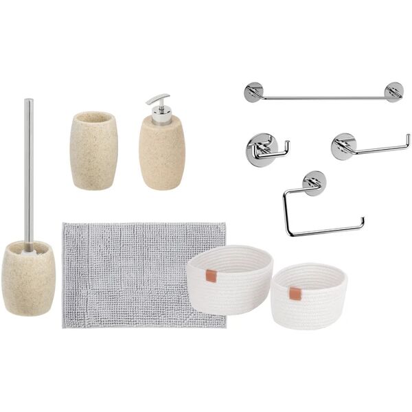 leroy merlin set di accessori da bagno in acrilico beige