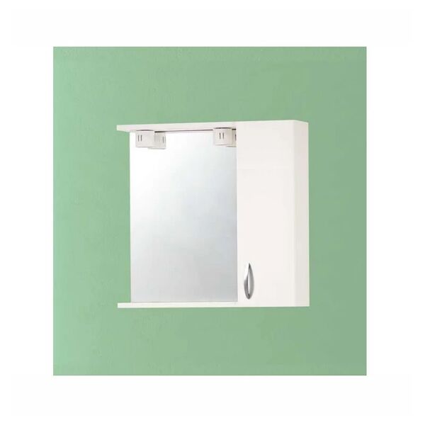 savinidue specchio da bagno con mobile 1 anta+illuminazione cm.60x16x57 bianco prodotto da