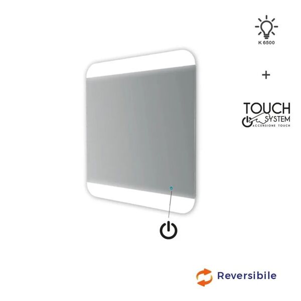 baden haus specchio touch led bordi satinati 70x65