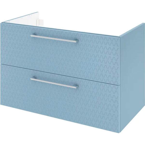 sensea - mobile lavabo - 2 cassetti scorrevoli - l.90 x h.58 x p.48 cm - truciolare rivestito in pvc - finitura opaca - azzurro