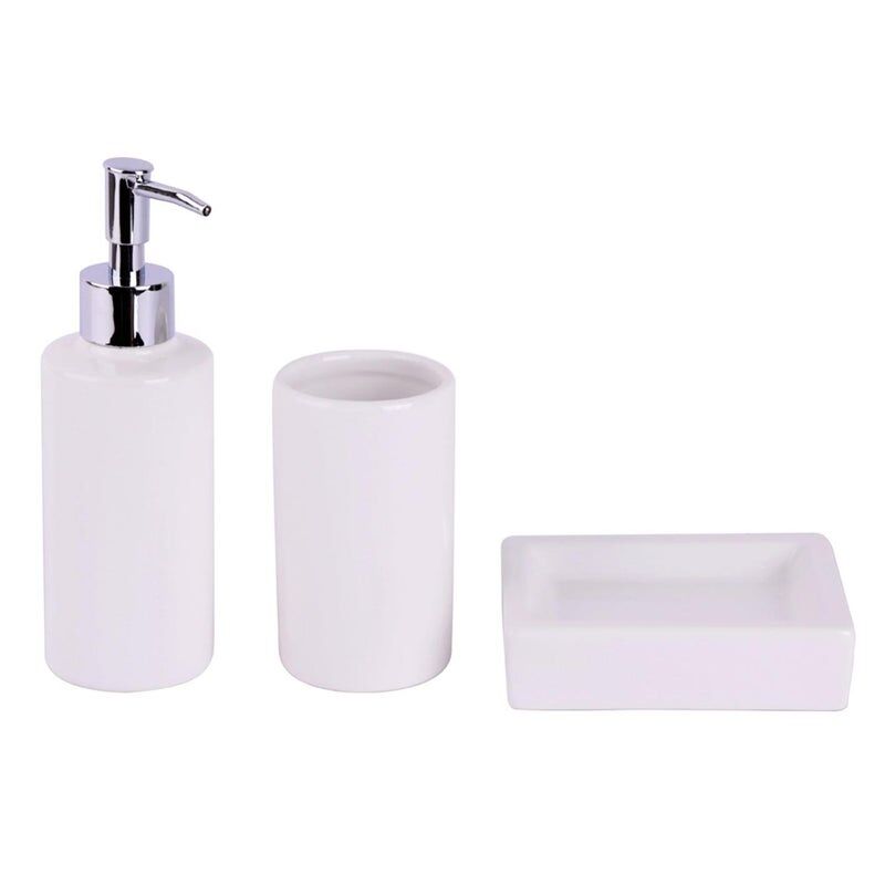 leroy merlin set di accessori da bagno in ceramica l 25.3 x p 19 cm bianco