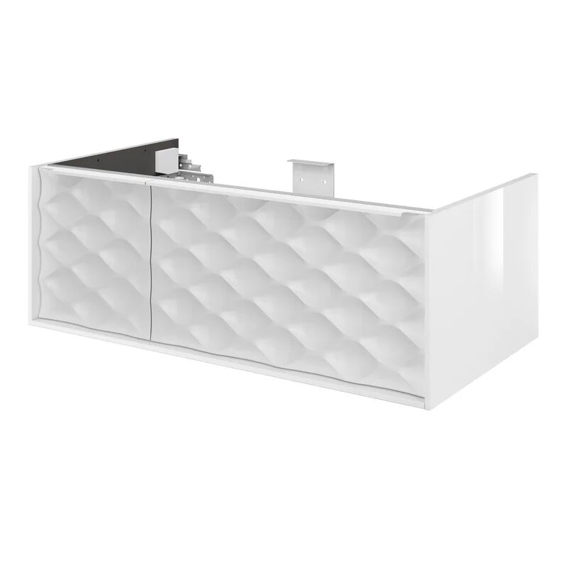 sensea mobile da bagno sotto lavabo l 90 x p 48 x h 32 cm bianco, lavabo non incluso