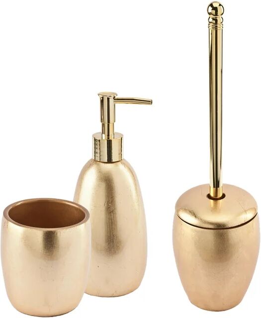 leroy merlin set di accessori da bagno gold in resina oro rosa