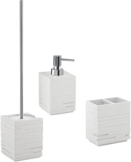 leroy merlin set di accessori da bagno quadrotto in resina bianco