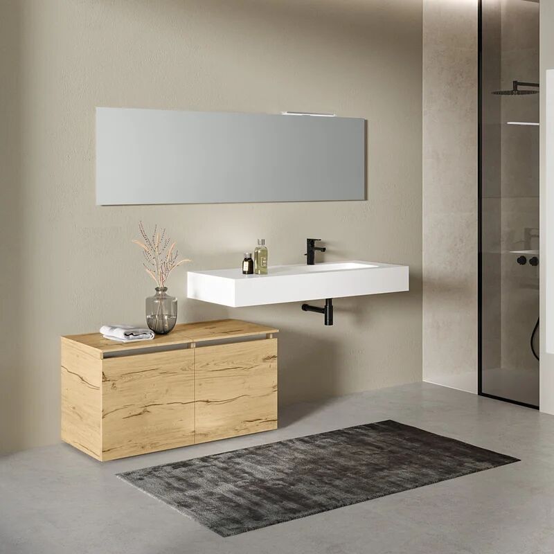 leroy merlin mobile da bagno sotto lavabo barrik l 50 x marrone, lavabo non incluso