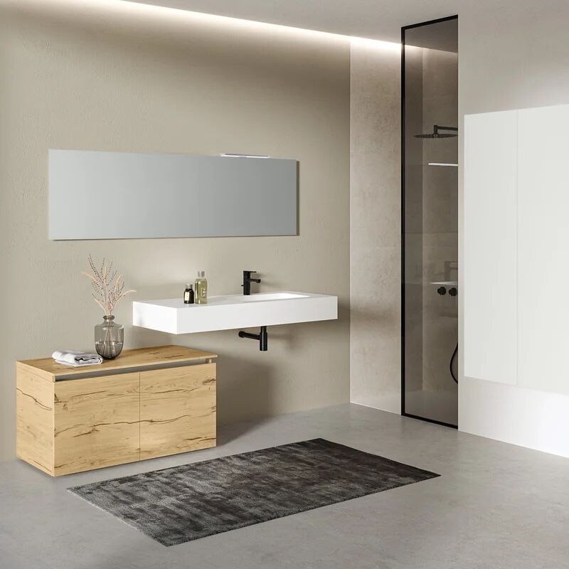 leroy merlin mobile da bagno sotto lavabo barrik l 100 x marrone, lavabo non incluso