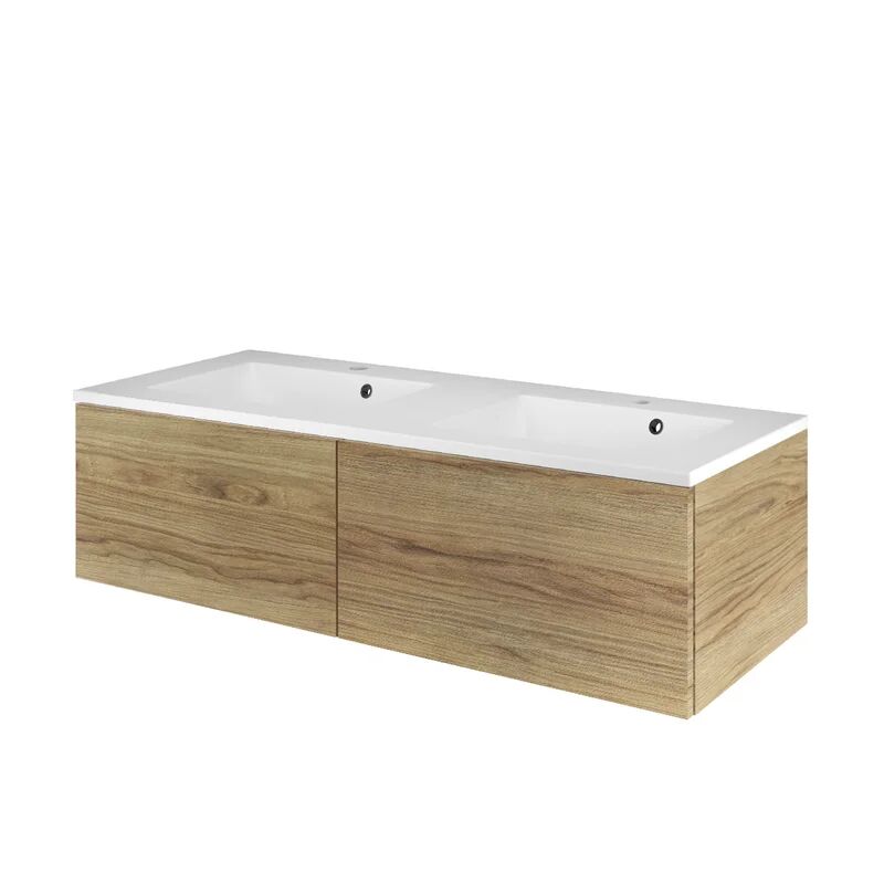 sensea mobile sottolavabo e lavabo neo line rovere miele l 120 x h 65 x p 48.5 cm