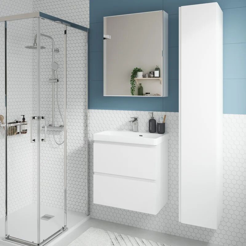 sensea mobile da bagno sotto lavabo remix l 60 x p 33 x h 57.7 cm bianco, lavabo non incluso