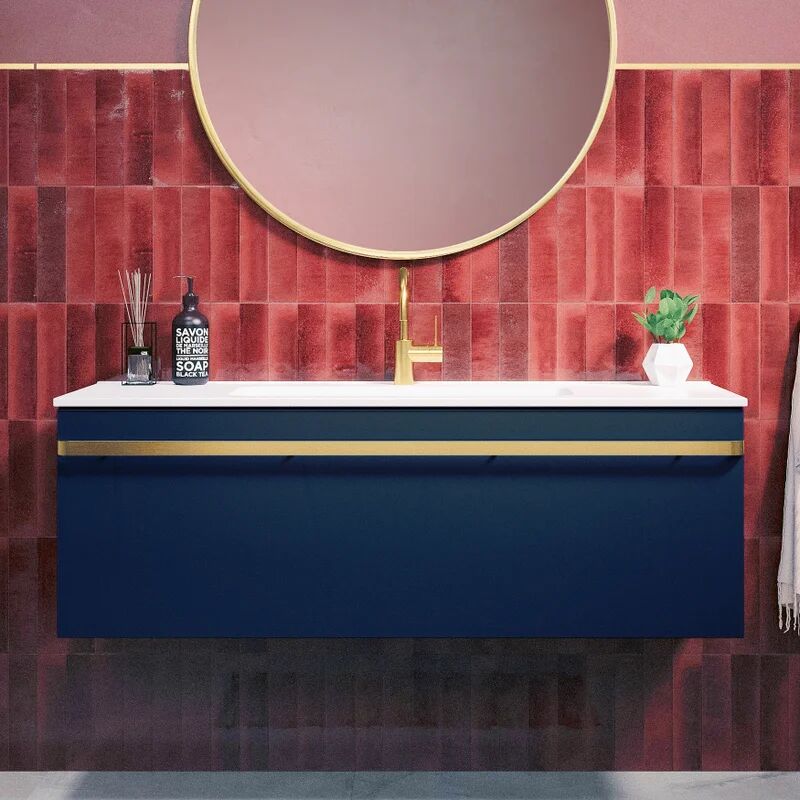 RANDAL Mobile da bagno sotto lavabo LOA L 120 x P 45.5 x H 40 cm blu, lavabo non incluso