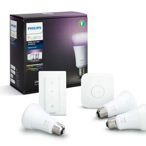 Philips Set da 3 lampadine LED, goccia, trasparente, luce fredda, 10W=806LM (equiv 60 W), 220° dimmerabile,