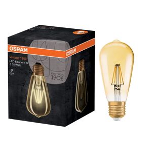 Osram Lampadina LED filamento, goccia, metallo oro, luce calda, 7W=420LM (equiv 36 W), 320° ,