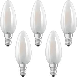 Osram Set da 5 lampadine LED filamento, oliva, opaco, luce calda, 4W=470LM (equiv 40 W), 300° ,