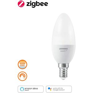 LEDVANCE Lampadina ZIGBEE, LED, oliva, opaco, cct, 38W=470LM (equiv 40 W), 260° dimmerabile,