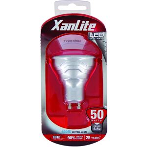 XANLITE Lampadina LED, faretto, trasparente, luce naturale, 4W=345LM (equiv 50 W), 36° ,