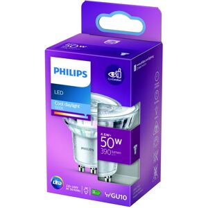 Philips Lampadina LED, faretto, trasparente, luce fredda, 4.6W=575LM (equiv 50 W), 360° ,